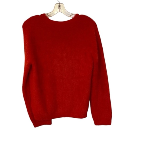 kate spade cortland mainline crewneck sweater Red XS fuzzy holidays Christmas - Picture 14 of 15